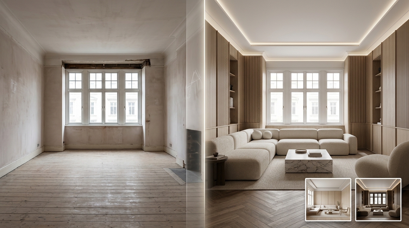 Professional interior design consultation layout